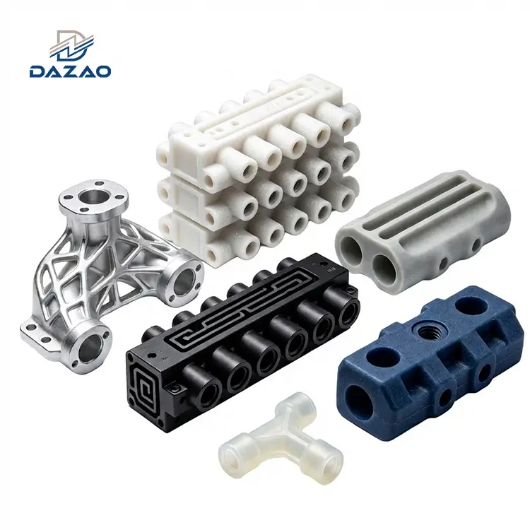 Bloc de production de collecteur pneumatique imprimé industriel MJF PA12 3D